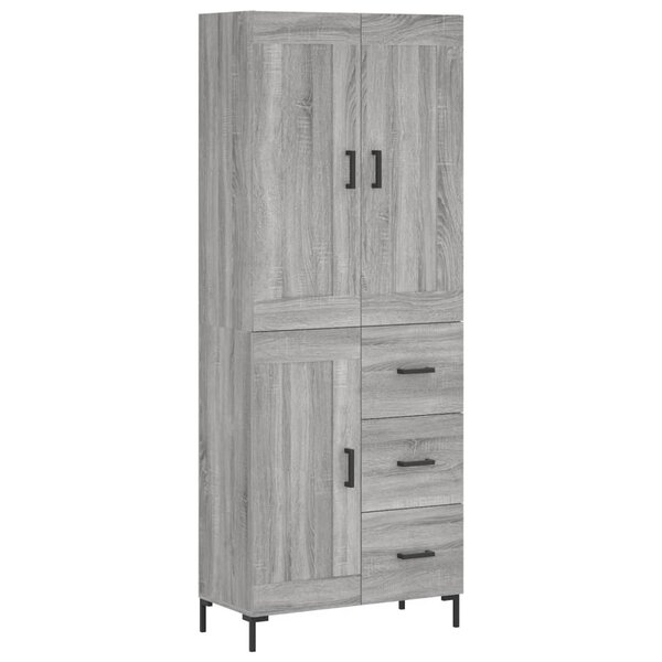 vidaXL Buffet haut Sonoma gris 69 5x34x180 cm Bois d'ingénierie