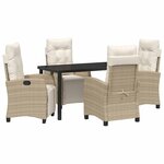 vidaXL Ensemble de salle à manger pour jardin 5 Pièces Beige polyrotin