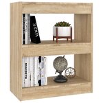 vidaXL Bibliothèque/Séparateur de pièce Chêne Sonoma 60x30x72 cm