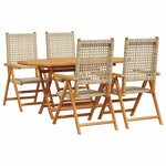 vidaXL Ensemble de salle à manger pour jardin 5 Pièces Beige
