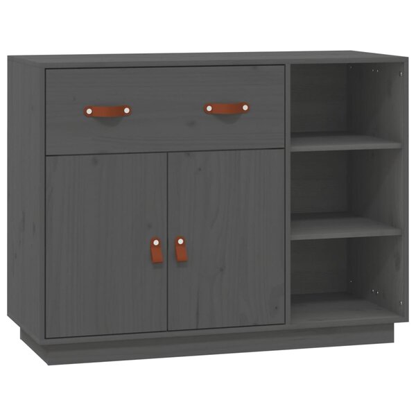vidaXL Buffet Gris 98 5x40x75 cm Bois massif de pin