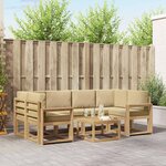 vidaXL Ensemble de canapés d'extérieur 7 pc Blanc et Beige