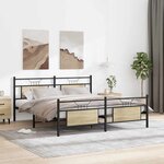 vidaXL Cadre de lit en métal sans matelas chêne sonoma 180x200 cm