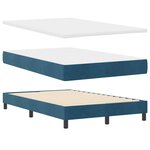 vidaXL Lit à ressort LED avec matelas Bleu foncé 120 x 200 cm Velours