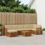vidaXL Ensemble de canapés d'extérieur 7 pc Naturel