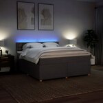 vidaXL Sommier à lattes de lit avec matelas Taupe 180x200 cm Tissu