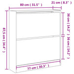 vidaXL Armoire à chaussures sonoma gris 80x21x87 5cm bois d'ingénierie