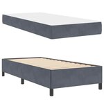 vidaXL Cadre de lit Gris foncé et Blanc 100 x 200 cm Velours