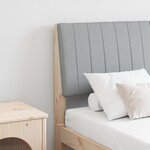 vidaXL Tête de lit capitonnée Gris clair 135 cm Pin massif