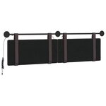 vidaXL Tête de lit suspendue Avec lumière LED Marron foncé Tissu