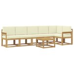 vidaXL Ensemble de canapés d'extérieur 7 pc Blanc et crème Polyester
