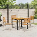 vidaXL Ensemble de salle à manger de jardin 5 pièces en poly rotin beige et acacia