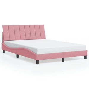 vidaXL Cadre de lit sans matelas Hanko rose 140x200 cm velours