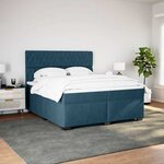 vidaXL Sommier à lattes de lit et matelas Bleu 200x200 cm velours