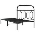vidaXL Cadre de lit métal avec tête de lit noir 80x200 cm