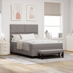 vidaXL Lit à Ressorts avec Matelas & Banc Taupe 140x200 cm Tissu