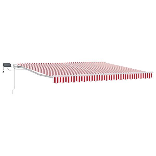 vidaXL Store manuel rétractable LED rayé rouge et blanc 400x300 cm
