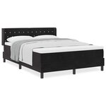 vidaXL Lit à ressorts avec matelas noir 100x200 cm en velours Noir