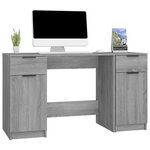 vidaXL Bureau avec armoire latérale Sonoma gris Bois d'ingénierie