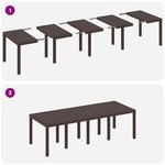 vidaXL Ensemble de Salle à Manger de Jardin de 9 Pièces avec Coussins Marron Poly Rotin