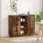 vidaXL Buffet avec LED Chêne fumé 90x32x75 cm Bois aggloméré