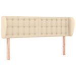 vidaXL Tête de lit avec oreilles Crème 147x23x78/88 cm Tissu