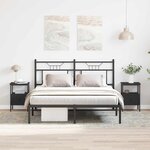 vidaXL Cabinet de chevet avec tiroir 2 Pièces Chêne noir 34 x 36 x 50 cm