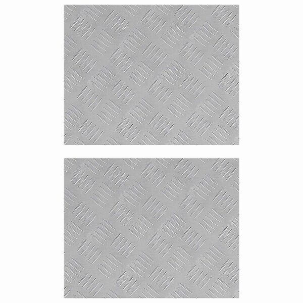 vidaXL Nez de marche 2 pc 50 x 40 cm Argenté Aluminium Rectangulaire