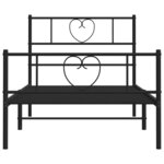 vidaXL Cadre de lit métal sans matelas avec pied de lit noir 75x190 cm