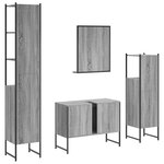 vidaXL Ensemble d'armoires de salle de bain 4 Pièces sonoma gris