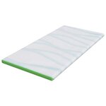 vidaXL Surmatelas Blanc et vert 90 x 200 cm Tissu Jacquard