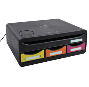 Module de classement toolbox qi chargeur de batterie - 4 tiroirs iderama - arlequin - exacompta