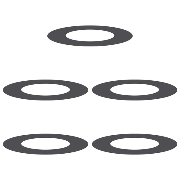vidaXL Anneaux d'arbre plats 5 Pièces Noir Ø40 / 70 cm Acier