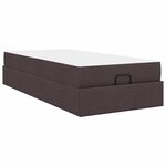 vidaXL Cadre de lit avec matelas Marron foncé 80 x 200 cm tissu