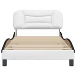 vidaXL Cadre de lit sans matelas Hvar blanc et noir 100x200 cm similicuir