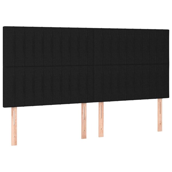vidaXL Têtes de lit 4 Pièces Noir 80x5x78/88 cm Tissu