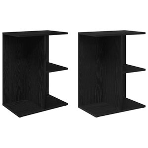 vidaXL Tables de chevet 2 Pièces chêne noir 46 5x29x61 cm bois ingénierie