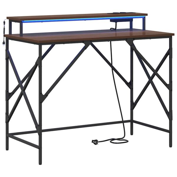 vidaXL Bureau Chêne marron 100 x 50 x 86.5 cm Bois d'ingénierie