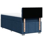 vidaXL Sommier à lattes de lit avec matelas Bleu 90x200 cm Tissu