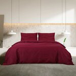 vidaXL Ensemble de housse de couette Bordeaux 200x220 cm Coton