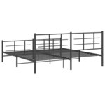 vidaXL Cadre de lit métal sans matelas avec pied de lit noir 193x203cm