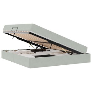 vidaXL Lit avec rangement et matelas Gris clair 180 x 200 cm Velours