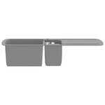 vidaXL Évier de cuisine en granit Double bac Gris
