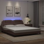 vidaXL Cadre de lit avec LED sans matelas marron 180x200 cm