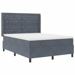 lit à ressorts vidaXL avec matelas et LED gris foncé 140x190 cm velours