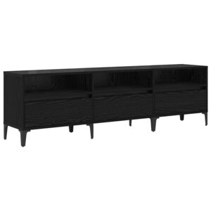 vidaXL Meuble TV Chêne noir 150 x 30 x 45 cm Bois d'ingénierie et fer
