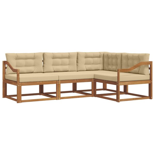 vidaXL Ensemble de canapés d'extérieur 4 pc Naturel et Beige