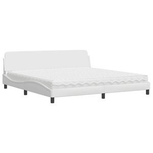 vidaXL Lit avec matelas Dover blanc 200x200 cm similicuir