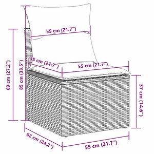 vidaXL Ensemble de canapé de jardin 13 Pièces Beige  Gris clair
