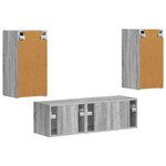 vidaXL Ensemble de meuble TV mural 4 Pièces Gris Sonoma Bois d'ingénierie